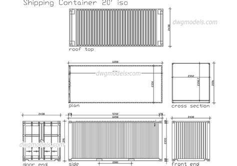 Simple office made from 20ft shipping container. . Shipping container construction drawings dwg